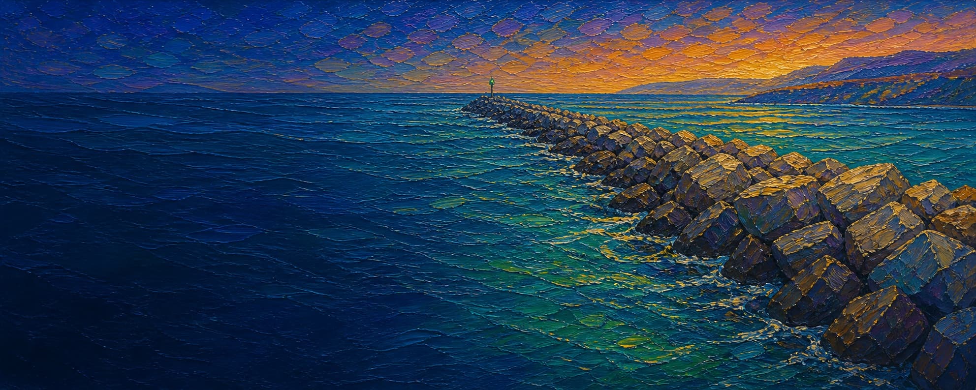 Dana Point Harbor Jetty (long west breakwater) location artwork