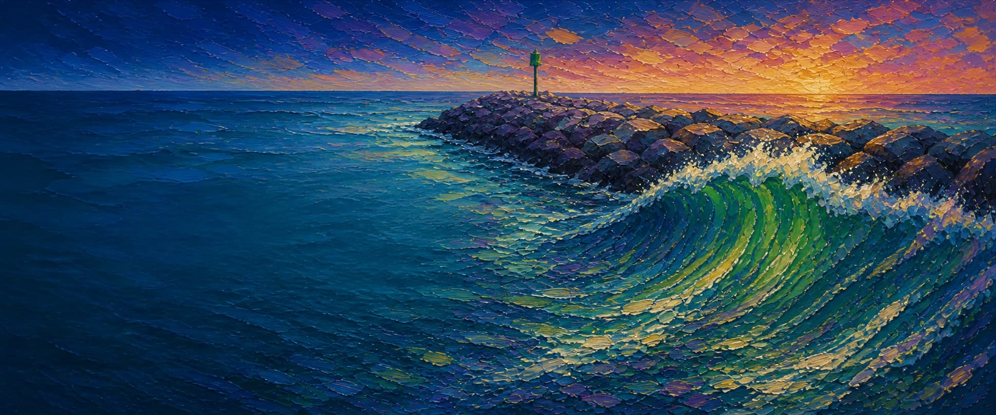 Newport Harbor West Jetty (The Wedge Jetty) location artwork